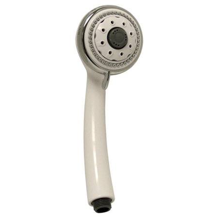 DELUXDESIGNS HydroSpin White and Chrome 6 Spray Setting Hand-Held Shower DE83205
